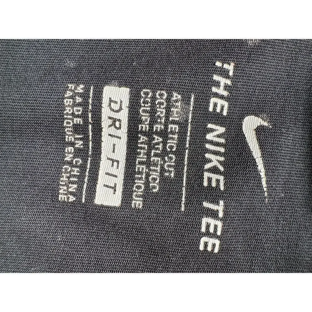 Nike Dri-Fit Men's 2XL Black Graphic Print Swoosh Logo T-Shirt Cotton Blend
